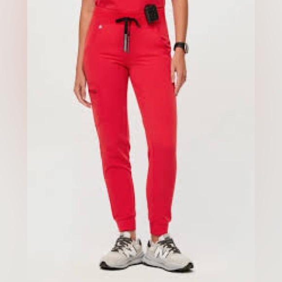 Figs Neon Red Zamora Jogger - Picture 3 of 7